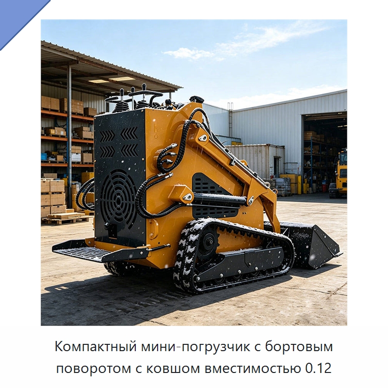Компактный мини-погрузчик с бортовым поворотом с ковшом вместимостью 0.12 — Землеройная техника