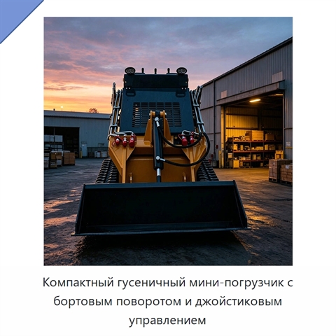 Компактный гусеничный мини-погрузчик с бортовым поворотом и джойстиковым управлением