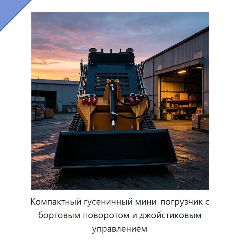 Компактный гусеничный мини-погрузчик с бортовым поворотом и джойстиковым управлением — Землеройная техника