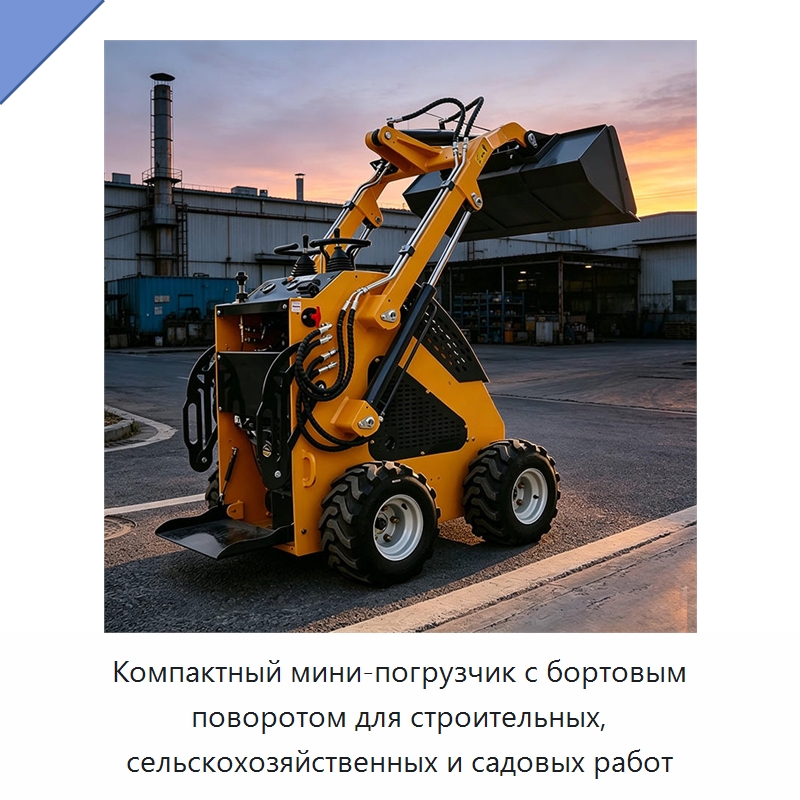 Компактный мини-погрузчик с бортовым поворотом для строительных, сельскохозяйственных и садовых работ — Землеройная техника