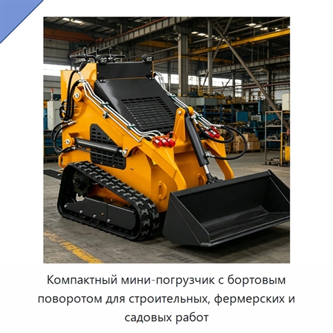 Компактный мини-погрузчик с бортовым поворотом для строительных, фермерских и садовых работ