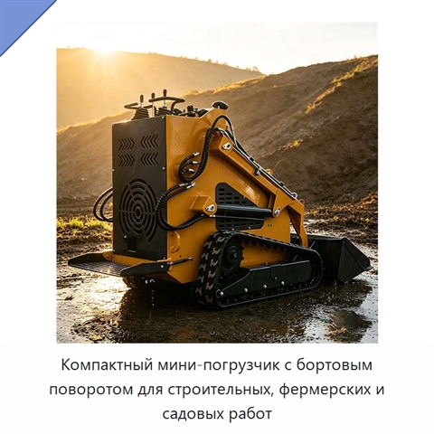 Компактный мини-погрузчик с бортовым поворотом для строительных, фермерских и садовых работ