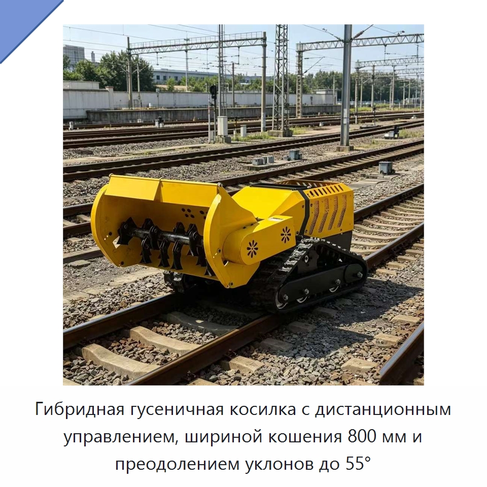 Гибридная гусеничная косилка с дистанционным управлением, шириной кошения 800 мм и преодолением уклонов до 55° — Газонокосилки