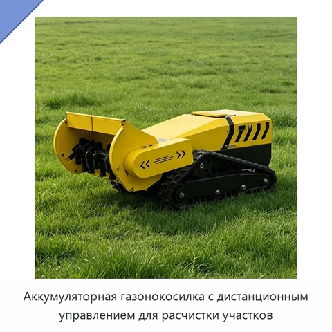 Аккумуляторная газонокосилка с дистанционным управлением для расчистки участков