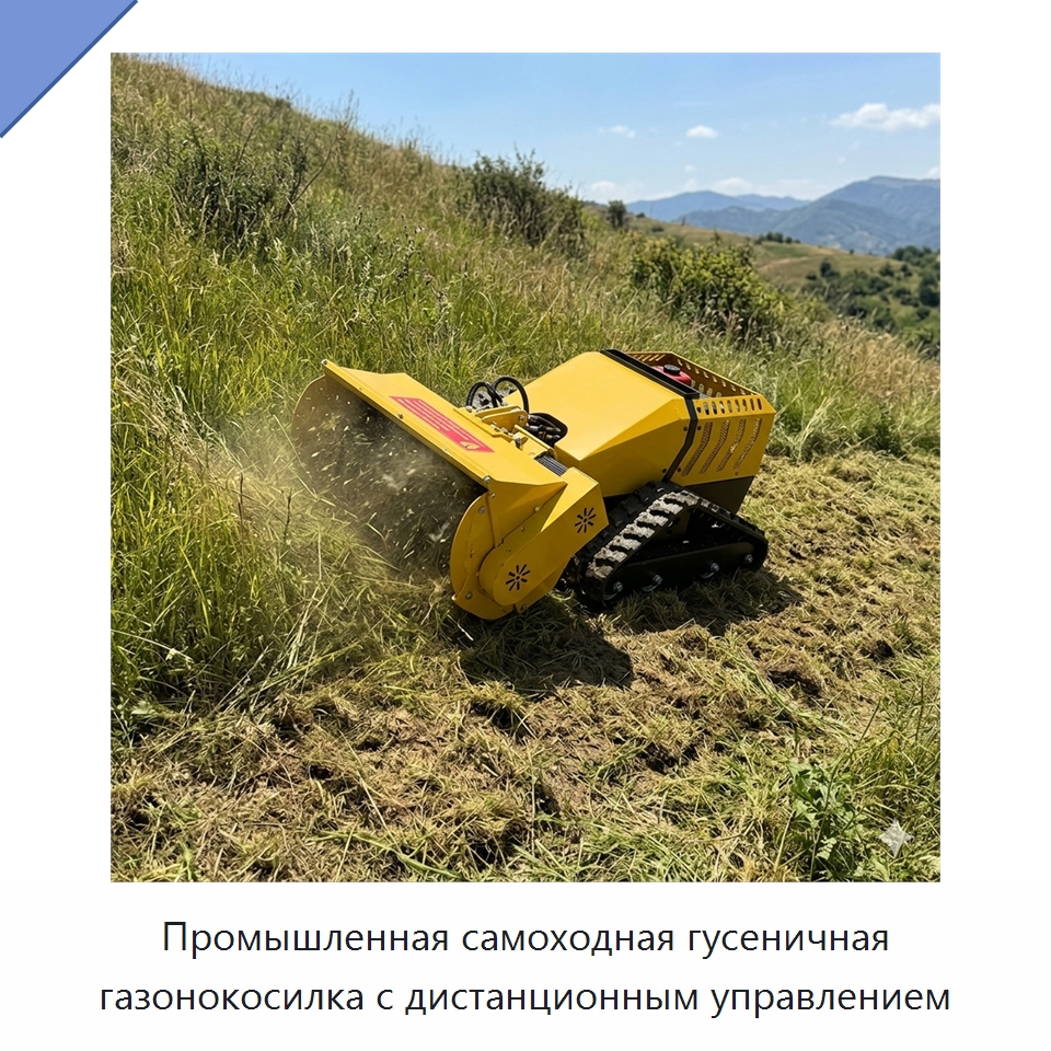 Промышленная самоходная гусеничная газонокосилка с дистанционным управлением — Газонокосилки
