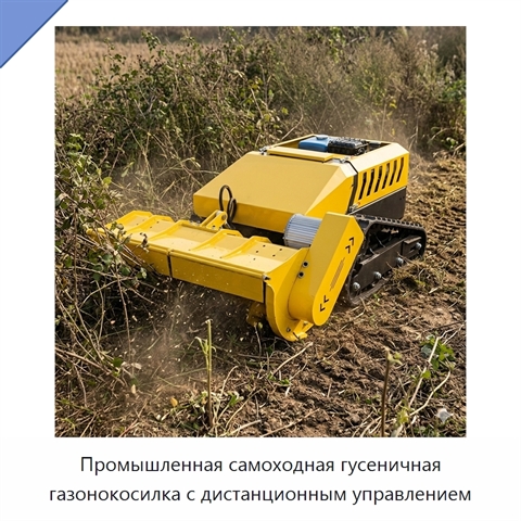 Промышленная самоходная гусеничная газонокосилка с дистанционным управлением