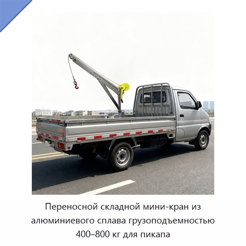 Переносной складной мини-кран из алюминиевого сплава грузоподъемностью 400–800 кг для пикапа