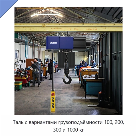 Таль с вариантами грузоподъёмности 100, 200, 300 и 1000 кг