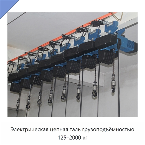 Электрическая цепная таль грузоподъёмностью 125–2000 кг