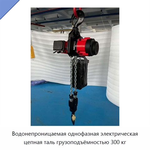 Водонепроницаемая однофазная электрическая цепная таль грузоподъёмностью 300 кг