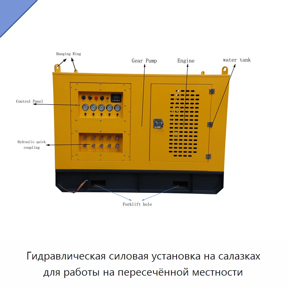 Гидравлическая силовая установка на салазках для работы на пересечённой местности — Специальные гидравлические компоненты