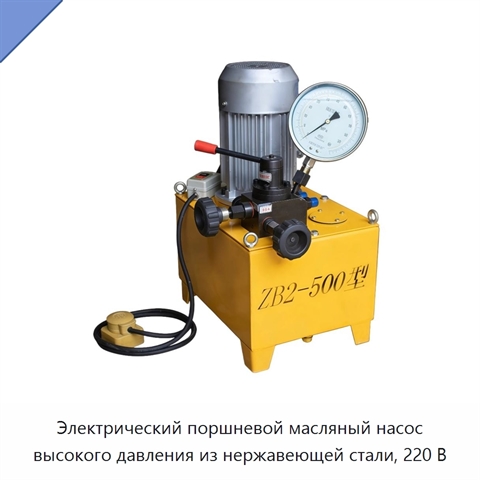 Электрический поршневой масляный насос высокого давления из нержавеющей стали, 220 В