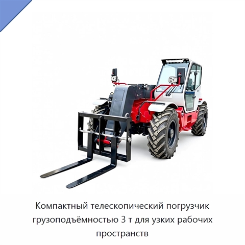 Компактный телескопический погрузчик грузоподъёмностью 3 т для узких рабочих пространств