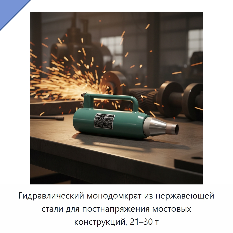 Гидравлический монодомкрат из нержавеющей стали для постнапряжения мостовых конструкций, 21–30 т — Домкраты