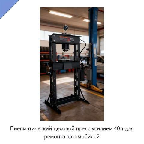 Пневматический цеховой пресс усилием 40 т для ремонта автомобилей