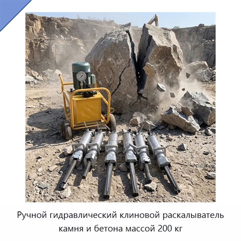 Ручной гидравлический клиновой раскалыватель камня и бетона массой 200 кг