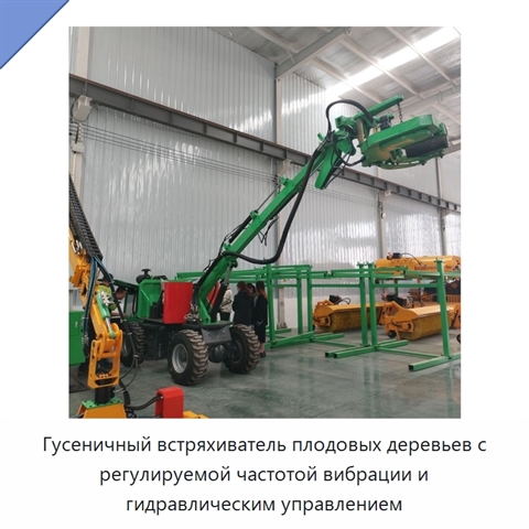 Гусеничный встряхиватель плодовых деревьев с регулируемой частотой вибрации и гидравлическим управлением