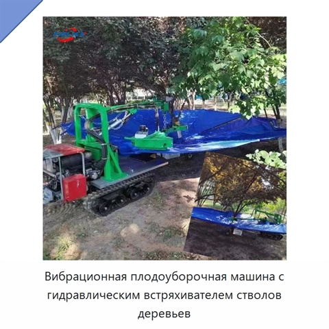 Вибрационная плодоуборочная машина с гидравлическим встряхивателем стволов деревьев