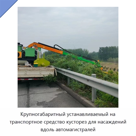 Крупногабаритный устанавливаемый на транспортное средство кусторез для насаждений вдоль автомагистралей