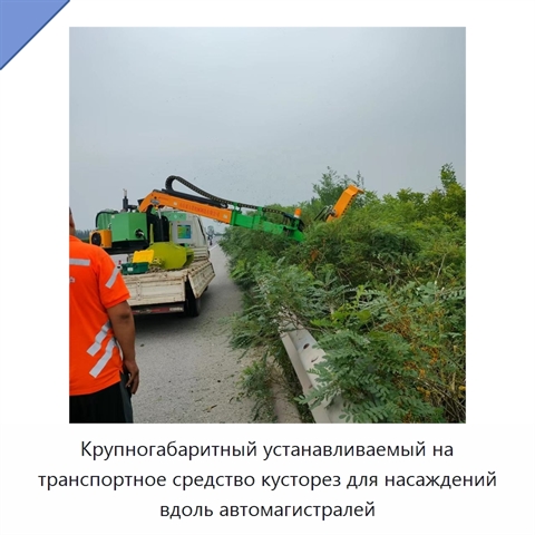Крупногабаритный устанавливаемый на транспортное средство кусторез для насаждений вдоль автомагистралей