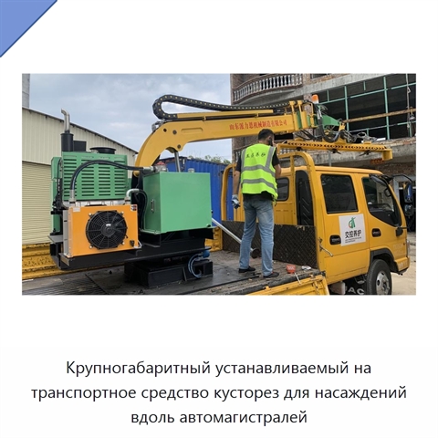 Крупногабаритный устанавливаемый на транспортное средство кусторез для насаждений вдоль автомагистралей