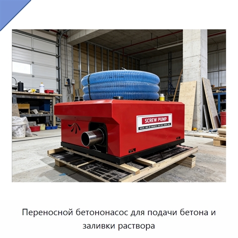 Переносной бетононасос для подачи бетона и заливки раствора