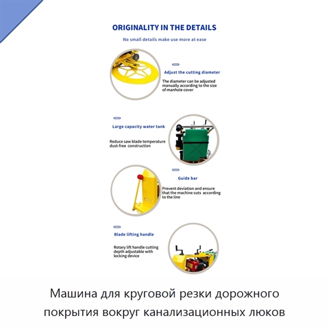 Машина для круговой резки дорожного покрытия вокруг канализационных люков
