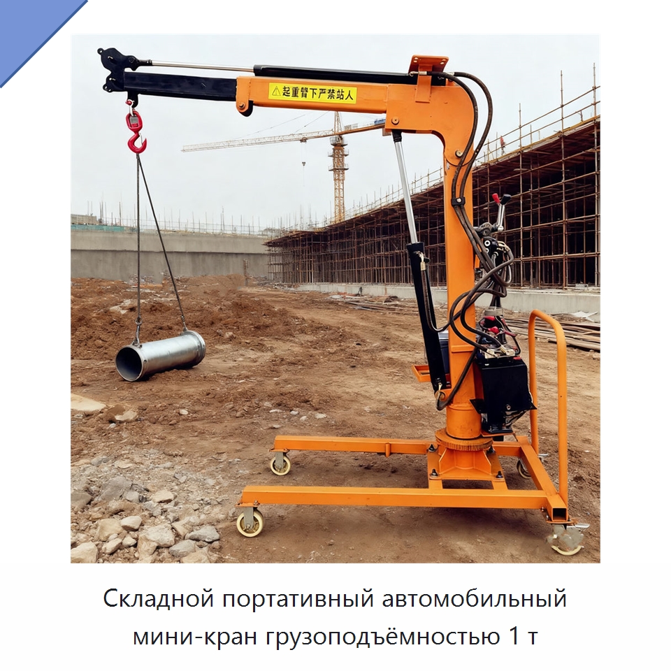 Складной портативный автомобильный мини-кран грузоподъёмностью 1 т — Краны