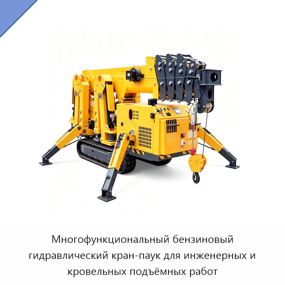 Многофункциональный бензиновый гидравлический кран-паук для инженерных и кровельных подъёмных работ — Краны