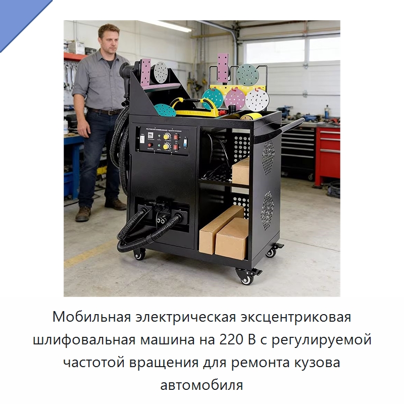 Мобильная электрическая эксцентриковая шлифовальная машина на 220 В с регулируемой частотой вращения для ремонта кузова автомобиля — Шлифовальные машины