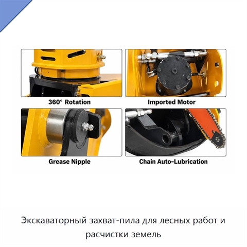 Экскаваторный захват-пила для лесных работ и расчистки земель