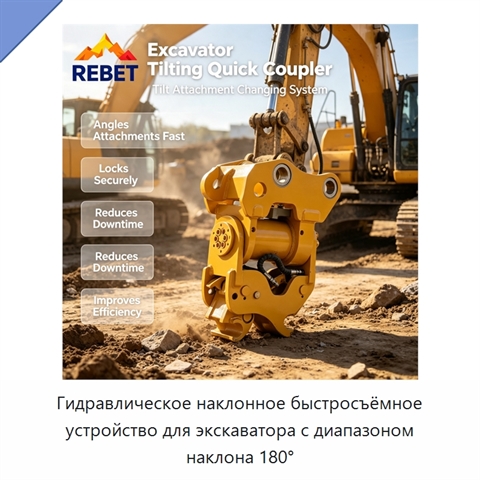Гидравлическое наклонное быстросъёмное устройство для экскаватора с диапазоном наклона 180°