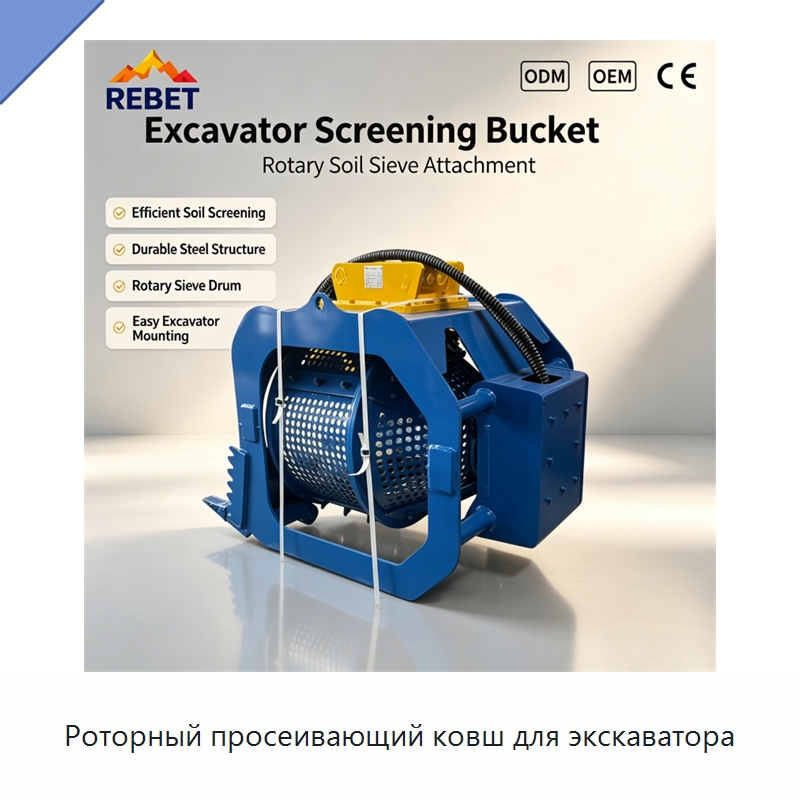 Роторный просеивающий ковш для экскаватора — Навесное оборудование для строительной техники