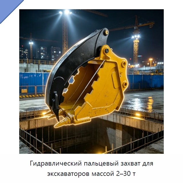 Гидравлический пальцевый захват для экскаваторов массой 2–30 т — Навесное оборудование для строительной техники