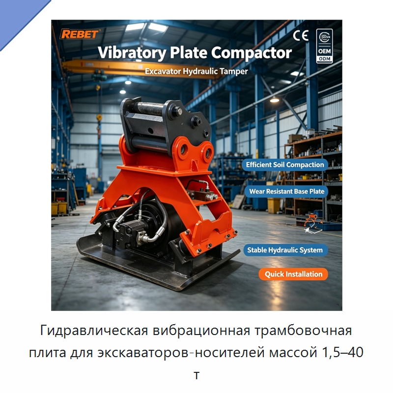 Гидравлическая вибрационная трамбовочная плита для экскаваторов-носителей массой 1,5–40 т — Навесное оборудование для строительной техники