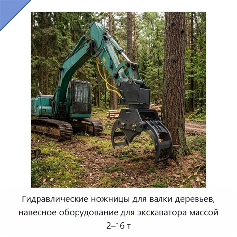 Гидравлические ножницы для валки деревьев, навесное оборудование для экскаватора массой 2–16 т
