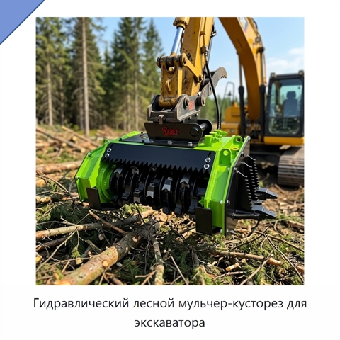 Гидравлический лесной мульчер-кусторез для экскаватора