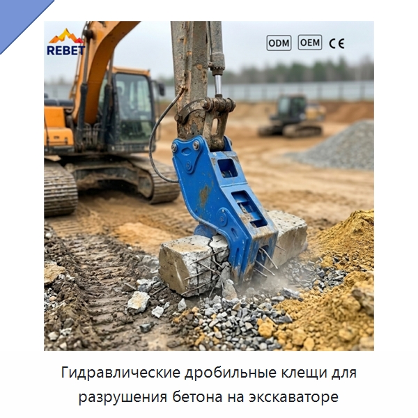 Гидравлические дробильные клещи для разрушения бетона на экскаваторе — Навесное оборудование для строительной техники