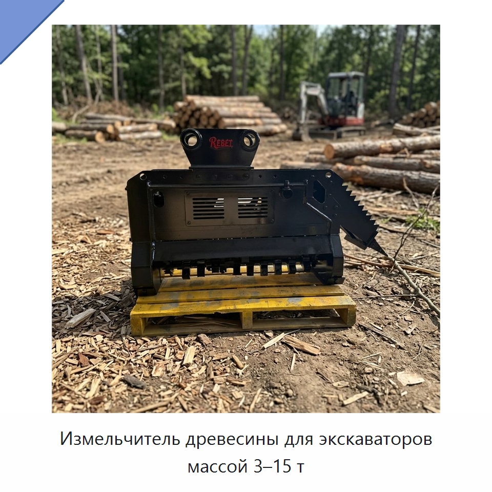 Измельчитель древесины для экскаваторов массой 3–15 т — Навесное оборудование для строительной техники