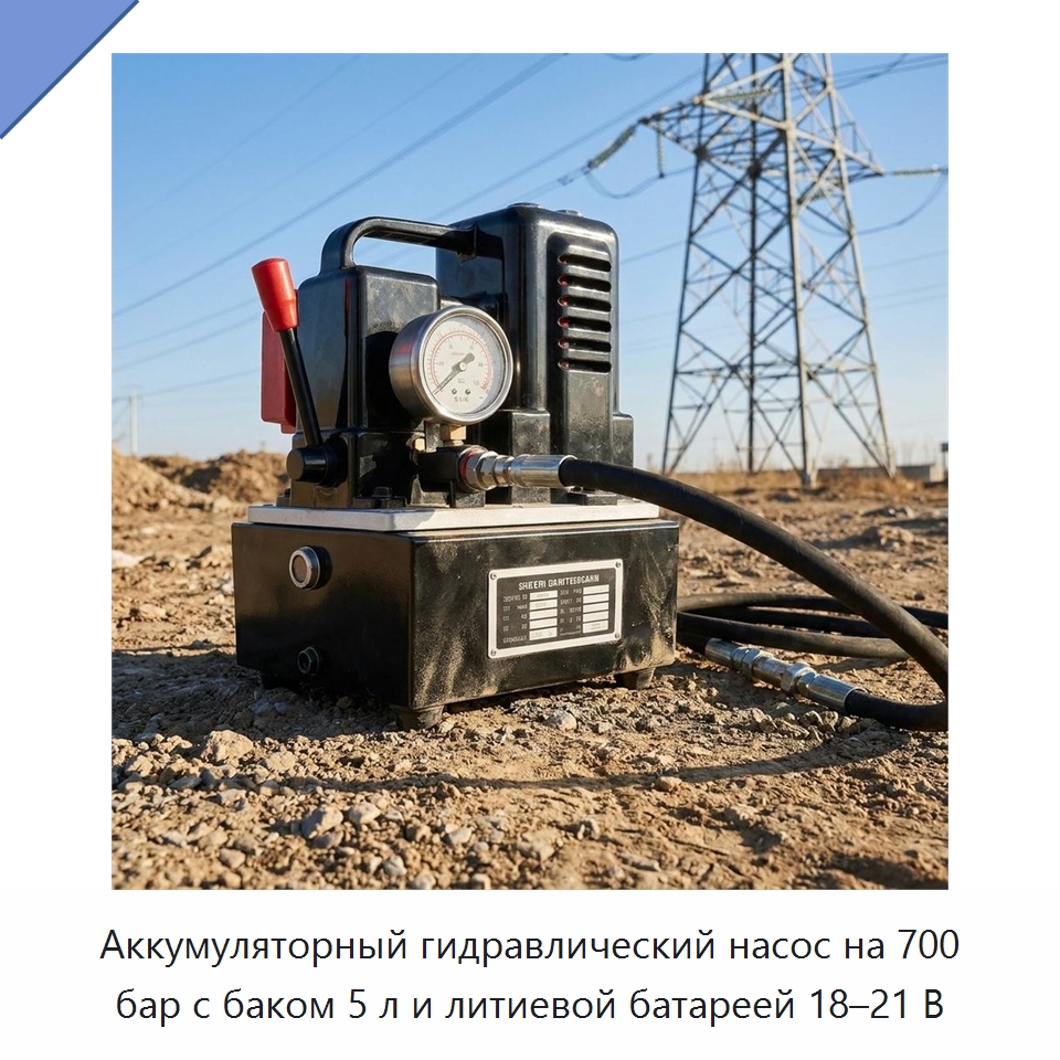 Аккумуляторный гидравлический насос на 700 бар с баком 5 л и литиевой батареей 18–21 В — Гидравлические насосы