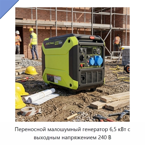 Переносной малошумный генератор 6,5 кВт с выходным напряжением 240 В