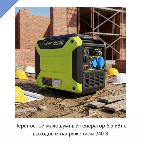 Переносной малошумный генератор 6,5 кВт с выходным напряжением 240 В