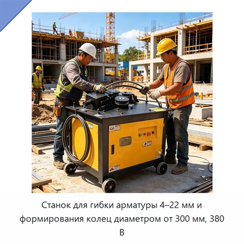 Станок для гибки арматуры 4–22 мм и формирования колец диаметром от 300 мм, 380 В