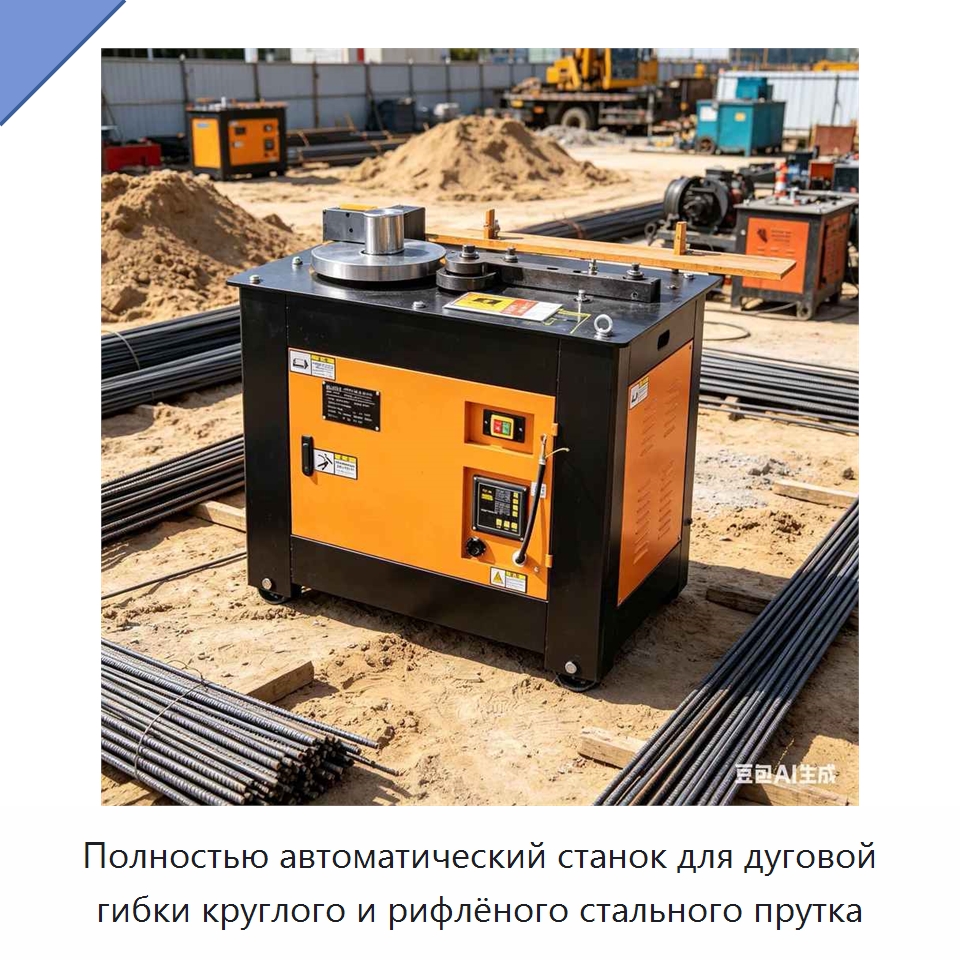 Полностью автоматический станок для дуговой гибки круглого и рифлёного стального прутка — Специальная строительная техника