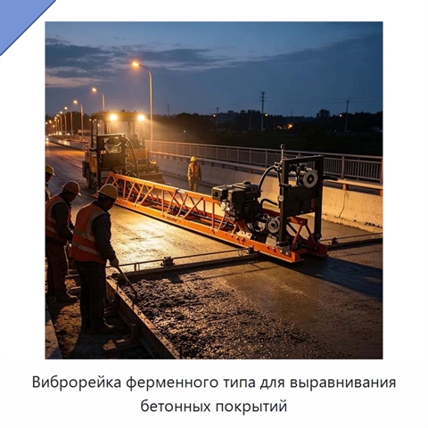 Виброрейка ферменного типа для выравнивания бетонных покрытий