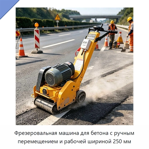 Фрезеровальная машина для бетона с ручным перемещением и рабочей шириной 250 мм