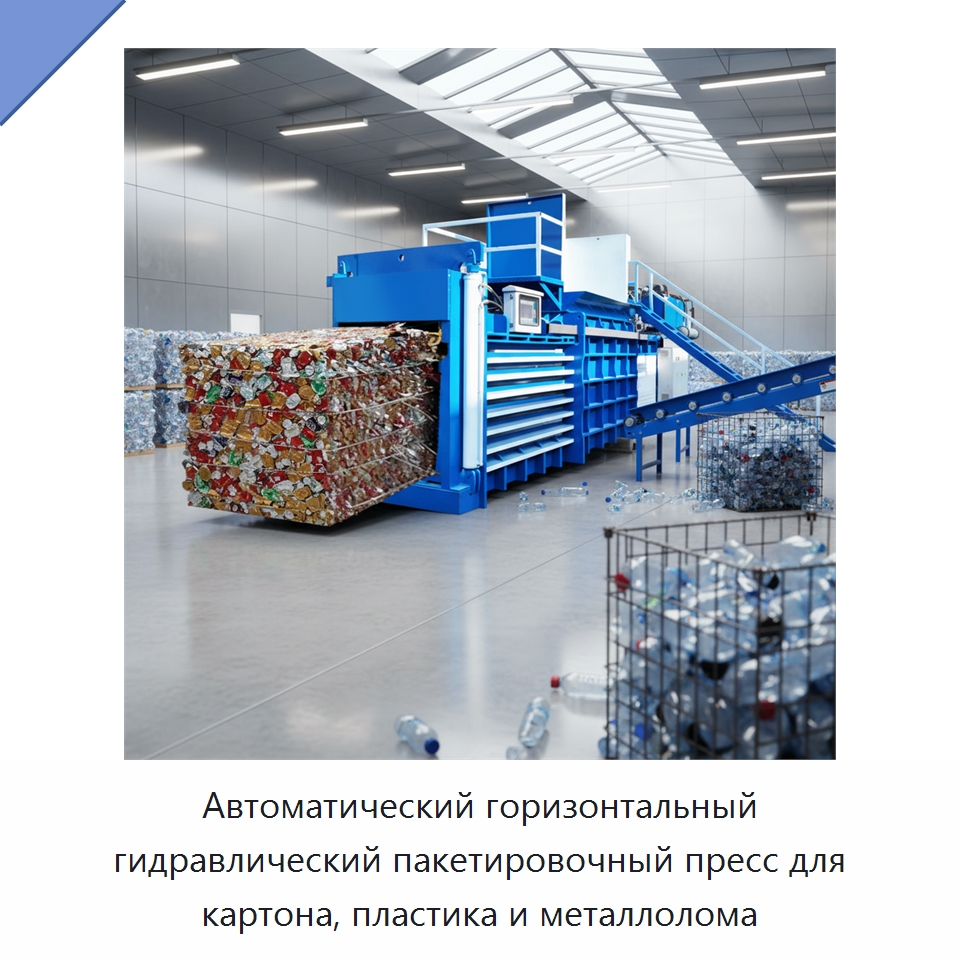 Автоматический горизонтальный гидравлический пакетировочный пресс для картона, пластика и металлолома — Оборудование для переработки металлолома