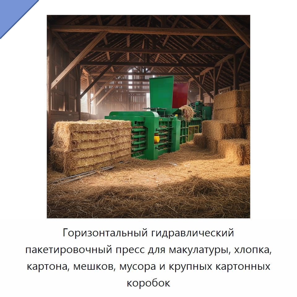 Горизонтальный гидравлический пакетировочный пресс для макулатуры, хлопка, картона, мешков, мусора и крупных картонных коробок — Оборудование для переработки металлолома
