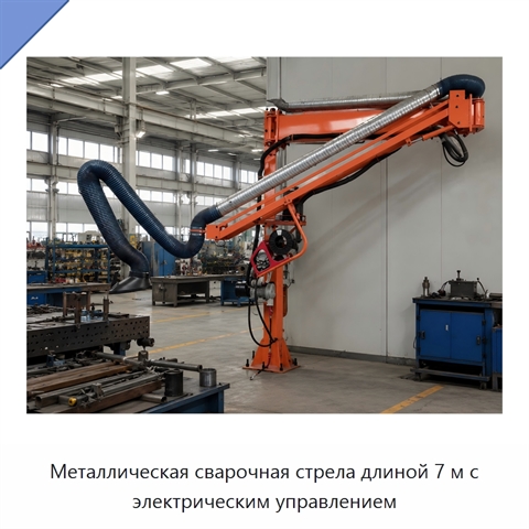 Металлическая сварочная стрела длиной 7 м с электрическим управлением