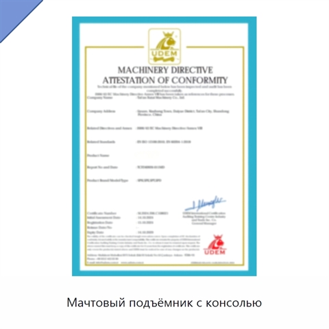 Мачтовый подъёмник с консолью